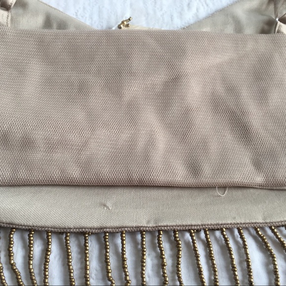 Gold Beaded Tan Crop Top NWT - Picture 5 of 7